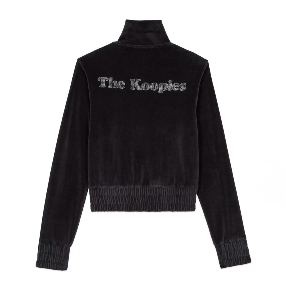 NWT The Kooples Black Bomber Jacket with Logo Size 0/FR.. 2/US